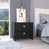 Nightstand Dreams, Two Drawers, Black Wengue Finish