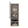 DEPOT E-SHOP Savona Medicine Single Door Cabinet, Two Interior Shelves, Two External Shelves, Light Gray