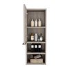 DEPOT E-SHOP Savona Medicine Single Door Cabinet, Two Interior Shelves, Two External Shelves, Light Gray