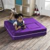 Jaxx Zipline Modular Kids Loveseat & Ottomans, Grape