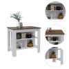 California 2 Piece Kitchen Set, Delos Kitchen Island + Barbados Pantry Cabinet , White /Walnut /Light Oak
