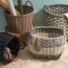 Zita Oval Resin Woven Wicker Multi-Use Storage Basket with Handles - 18" x 15" x 15" - White-Gray - For Towel, Toys, Magazines Storage and Home Decora