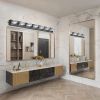 LED Modern Black Vanity Lights, 7-Lights Acrylic Matte Black Bathroom Vanity Lights Over Mirror