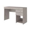 Computer Desk Limestone, Two Drawers, Light Gray Finish