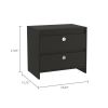 Nightstand Dreams, Two Drawers, Black Wengue Finish