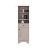 Linen Cabinet Burnedt, One Drawer, One Cabinet, Multiple Shelves, Light Gray Finish