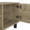 Tv Stand for TV´s up 43" Three Open Shelves Fredericia, One Cabinet, Light Oak Finish