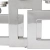 DecMode 3 Candle Silver Stainless Steel Pillar 3 Plate Candle Holder