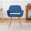 Velet Upholstered Side Dining Chair with Metal Leg(Blue velet+Beech Wooden Printing Leg),KD backrest