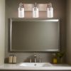 Vanity Bathroom Light Fixture Brushed Nickel 3 Lights Rustic Wall Sconce Lighting with Clear Glass Shade