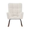 Leisure Sofa Glider Chair, Comfy Upholstered Lounge Chair with High Backrest, for Nursing Baby, Reading, Napping Beige
