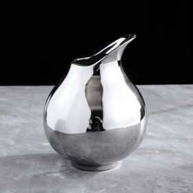 Living Room Home Silver Pot-shaped Ceramic Vase Flower Model Room Ornament Soft Decoration (Option: Cup)