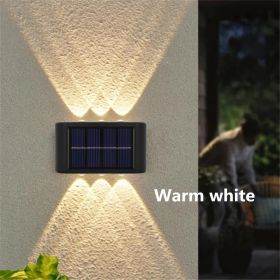 Waterproof Solar Wall Light - 6 LED Outdoor Decorative Lights for Courtyard; Street; Landscape; Garden (Color: Warm Light)