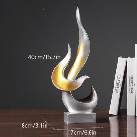NORTHEUINS Resin Abstract Torch Figurines for Interior Home Living Room Bedroom Office Desktop Decoration Ornament Accessories (Color: Silver)