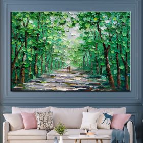 Oil Painting Handmade Hand Painted Wall Art Green Scenery Abstract Pictures Home Living Room hallway bedroom luxurious decorative painting (size: 100X150cm)