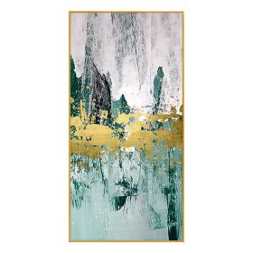 Abstract Watercolor River golden lines Wall Poster Modern Canvas Painting Art Living Room Decoration Pictures Home Decor (size: 70x140cm)