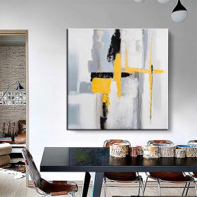 Hand Painted Oil Paintings Black and white gold Modern Abstract Oil Paintings On Canvas Wall Art Decorative Picture Living Room Hallway Bedroom Luxuri (Style: 1, size: 150x150cm)