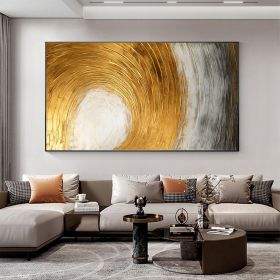 Hand Painted Oil Painting Abstract Gold Texture Oil Painting on Canvas Original Minimalist Art Golden Decor Custom Painting Living Room Home Decor (Style: 1, size: 50x100cm)