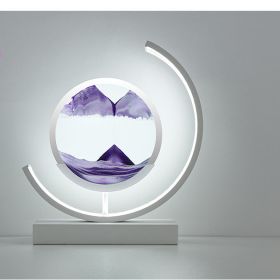 High-end Business Gifts Quicksand Painting 3D Living Room Decorations Lights Creative Lamp Led Lights (Color: Touch Switch, size: White And Purple)
