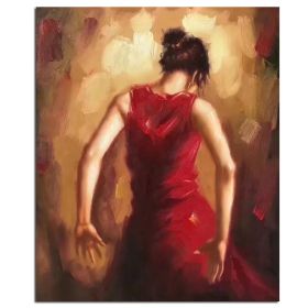 Ha's Art 100% Hand Painted Abstract Oil Painting Wall Art Minimalist Dancing Girl Picture Canvas Home Decor For Living Room Bedroom No Frame (size: 75x150cm)