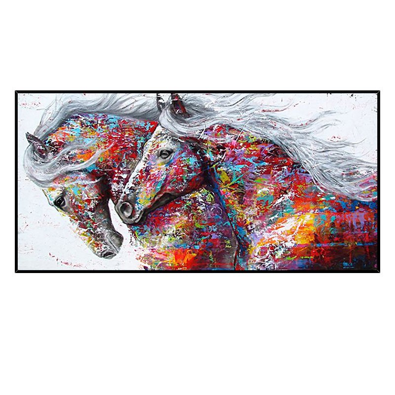 Two Running Horses Canvas Oil Painting Wall Art Pictures Modern Abstract Animal Prints and Posters for Living Room Decor No Frame Two Running Horses Canvas Oil Painting Wall Art Pictures Modern Abstract Animal Prints and Posters for Living Room Decor No Frame