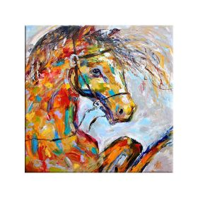Hand Painted Cool Horse Canvas Oil Paintings Wall Art for Living Room Home Wall Decor Animals Pictures for  Room Art Decor (size: 120x120cm)