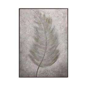 100% Hand Painted Abstract Texture Feather Picture Oil Painting Canvas Wall Art Unframed Artwork Home Good Wall Decor Panel (size: 90X120cm)