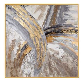 New Design High Quality Hand-painted Modern Golden Oil Painting on Canvas Modern Art Oil Painting for All Kinds of Wall Decor (size: 100x100cm)