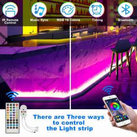 Led Strip Lights 5050 RGB Bluetooth Room Light Color Changing with Remote (size: 5m/16.4FT)