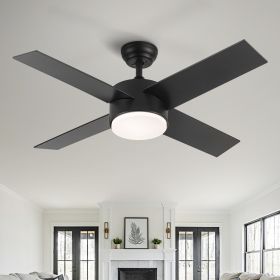 44 In Intergrated LED Ceiling Fan with Black /White  ABS Blade (Color: Black)