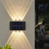 Waterproof Solar Wall Light - 6 LED Outdoor Decorative Lights for Courtyard; Street; Landscape; Garden