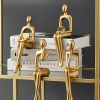 Golden Sitting Abstract Sculpture for Modern Home Decor - Creative Art Piece