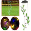New LED Solar Wind Chime Lamp Hummingbird Wind Chime Lamp Pendant Wind Chime Decorative Lamp Color Changing Lamp Solar Lamp